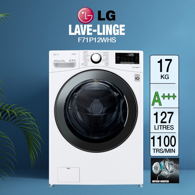 Lave-linge hublot LG F71P12WH 17kg Blanc - Tous les lave-linge BUT