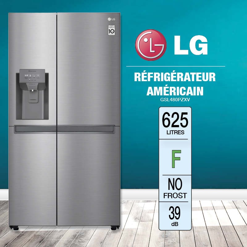 LG RÉFRIGÉRATEUR AMÉRICAIN GSL480PZXV