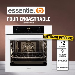 Four encastrable 70 litres pyrolyse noir - SCFP6070X1 - Schneider