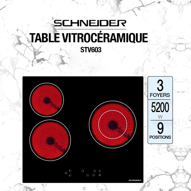 Table vitrocéramique Schneider STV603